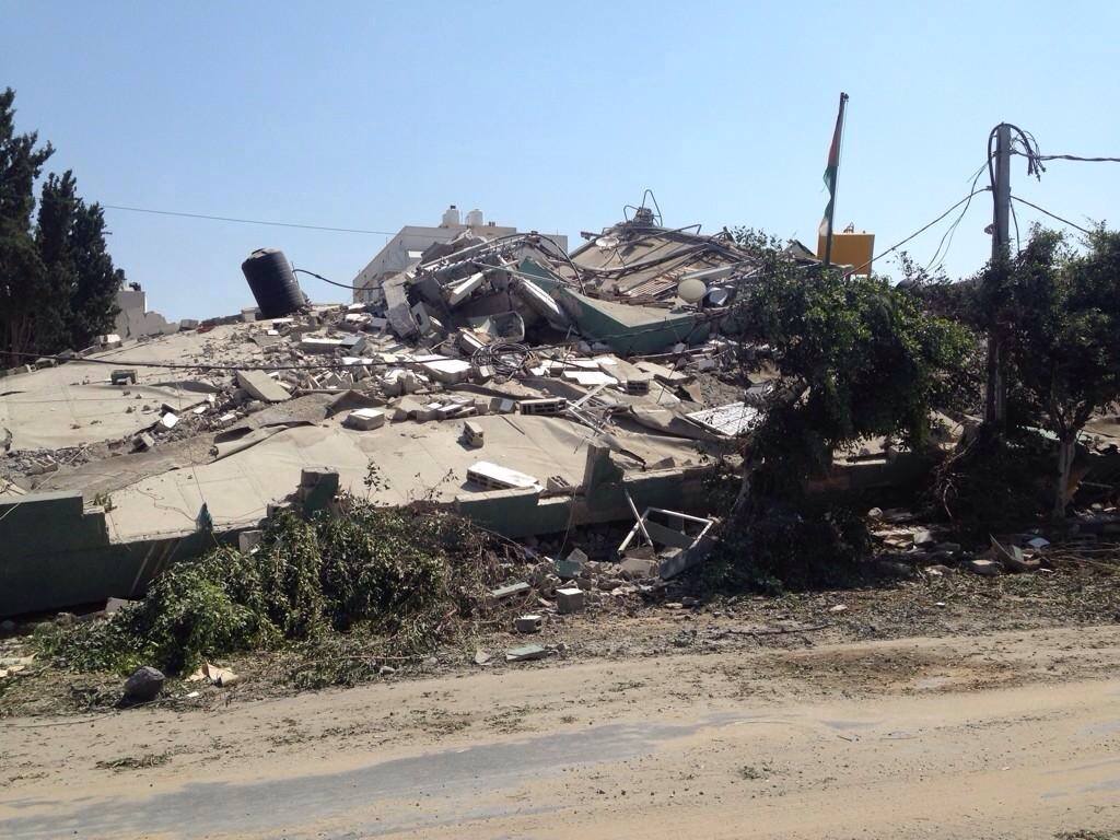 Gaza's ministry of finance building bombed last night by Israeli military. Now a pile of rubble. Photo by Sharif Kouddous
